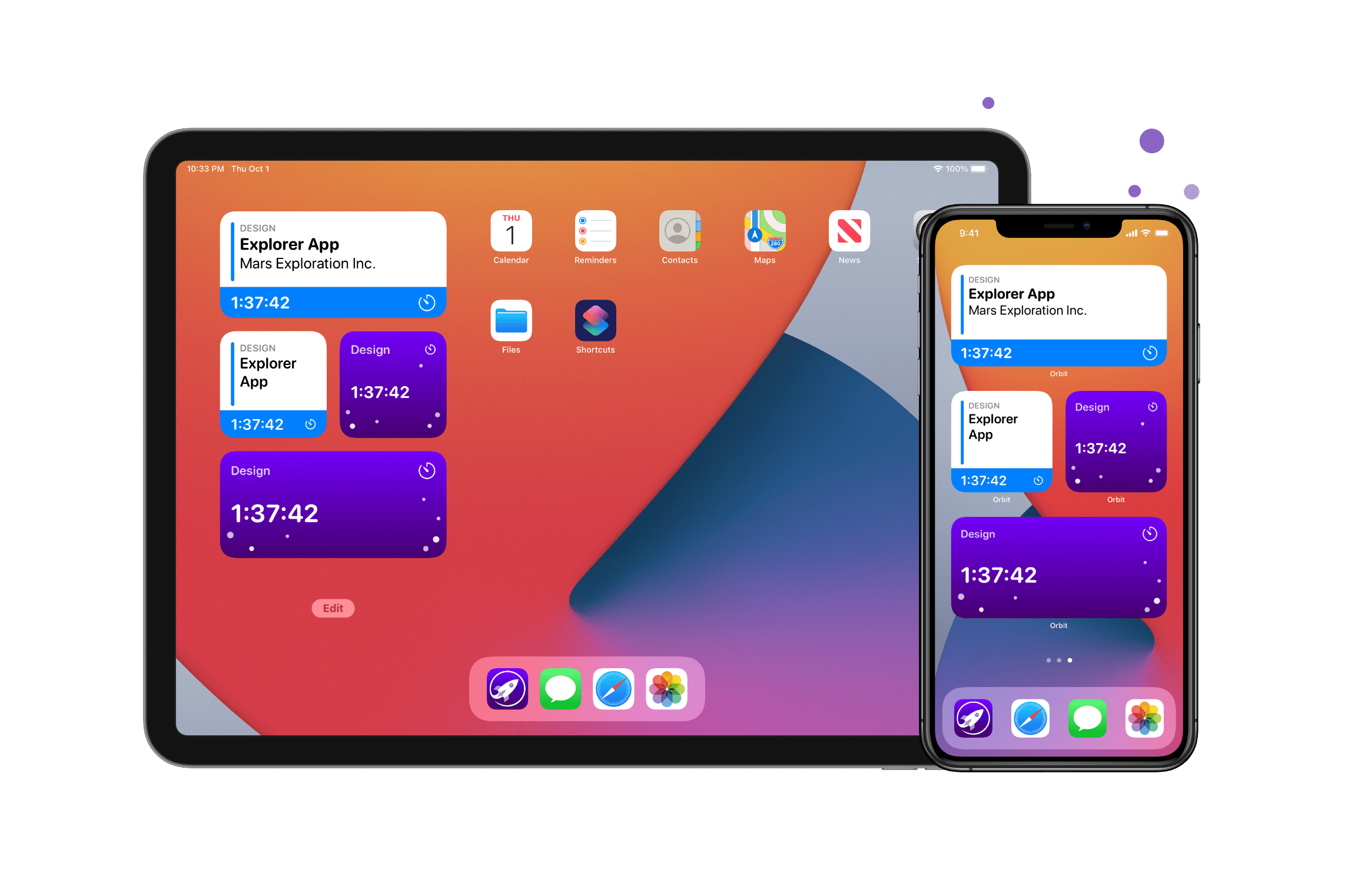 iOS Home Screen with Widget